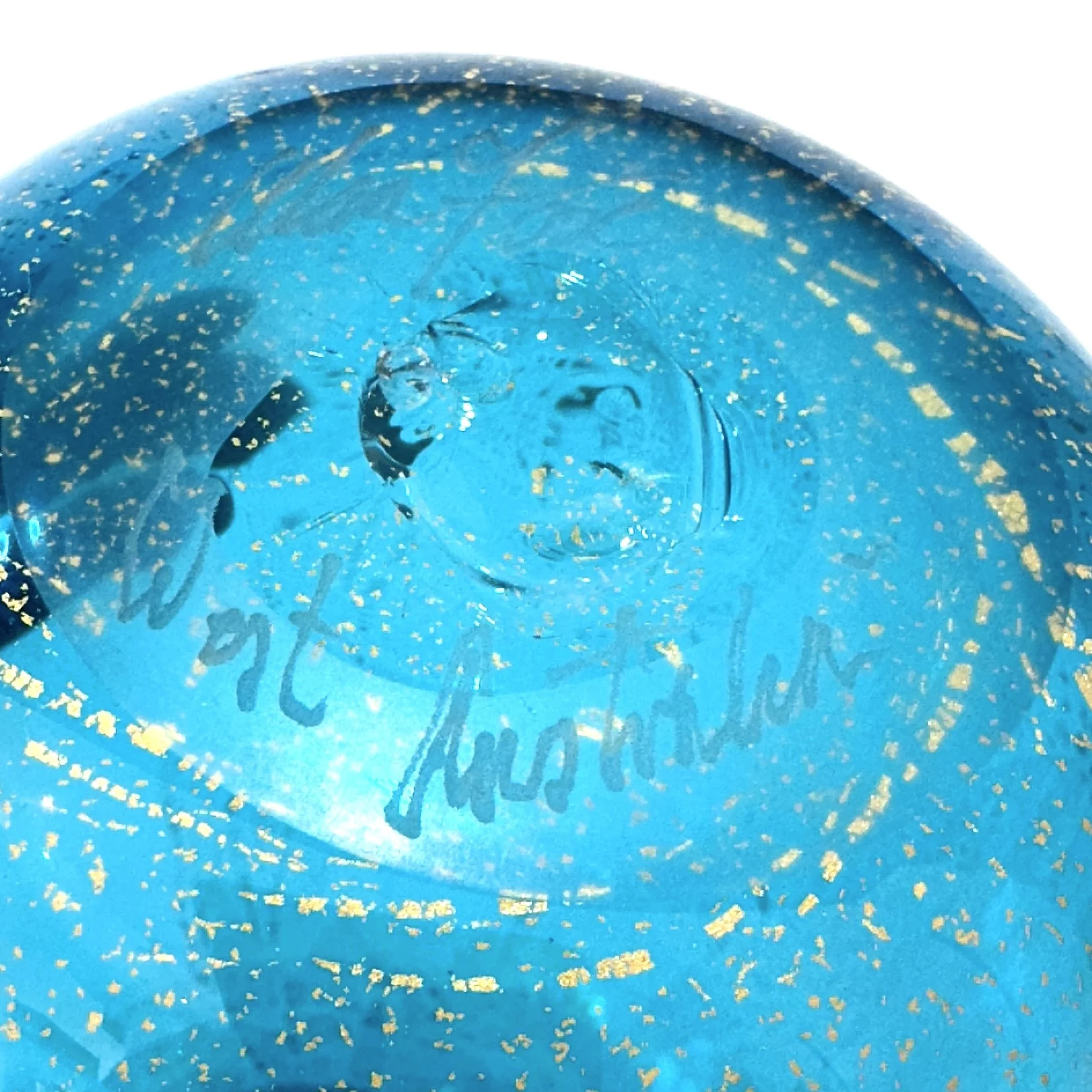 Alan Fox turquoise vase with 24ct gold - vintage, mid-century